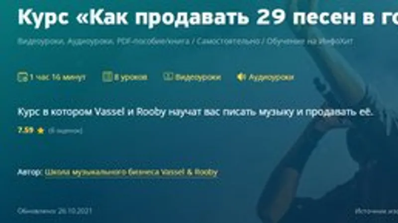 Как продавать 29 песен в год