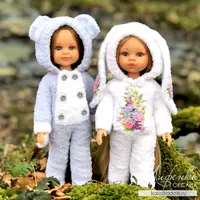 Мастер-класс по вязанию спицами комбинезона Зайка для куклы Паола Рейна