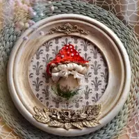 Панно Мухомор в круглой рамке