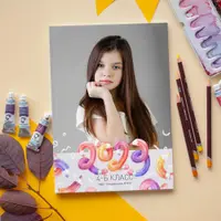 Шаблон выпускного фотоальбома «Цветные карандаши»