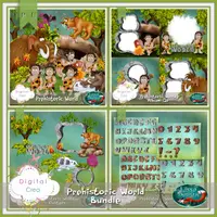 Рисованный скрап-набор Prehistoric World