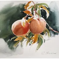 Акварельный скетчинг без карандаша