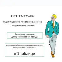 Типовые фигуры мужчин. Размерные признаки для проектирования одежды