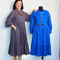 Летнее платье с длинным рукавом