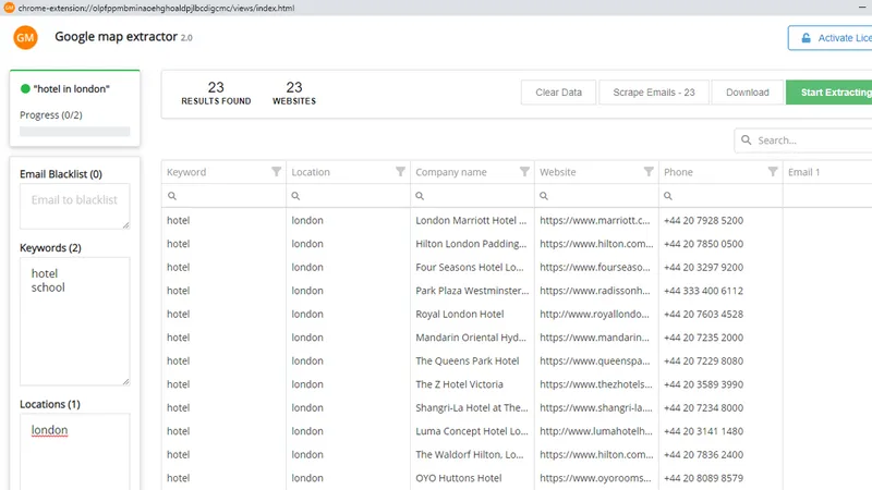 Google Maps Business Data Scraper - Chrome Extension
