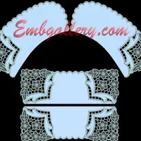 Незабудки. Комплект воротник и манжеты