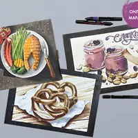 Food-скетчинг маркерами