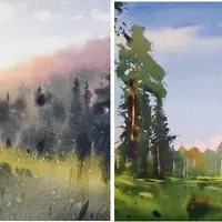 Зеленый цвет в пейзаже