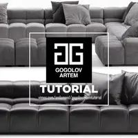 Моделирование дивана Bebitaliia tufty time leather в 3d max и marvelous designer