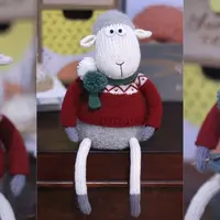 Вязаная спицами овечка Christmas Sheep Simon