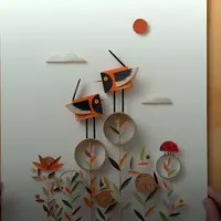 3D Иллюстрации из бумаги, картона и дерева