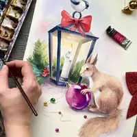 Новогоднее настроение. Акварель