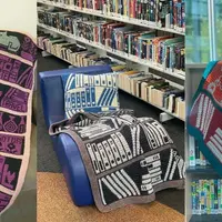 Вязаный крючком плед Mosaic Bookcase