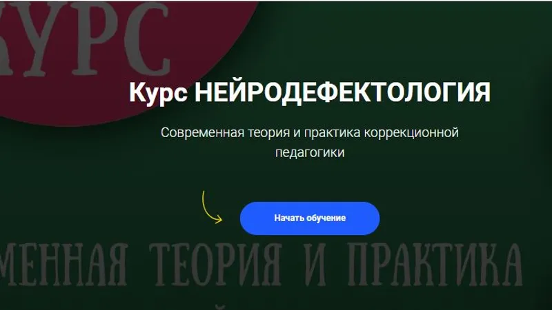 Курс Нейродефектология. Современная теория и практика коррекционной педагогики