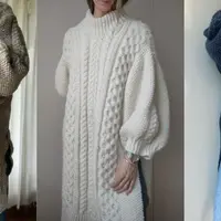 Вязаное спицами оверсайз платье Aegyo