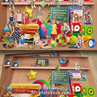 Постановочный коллаж Полка с игрушками