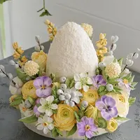 Пасхальная композиция из зефирных цветов