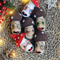 Ёлочная вязаная игрушка Грибулькины