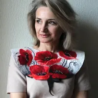 Воротничок-оплечье Подсолнух, Роза, Маки