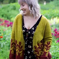 Кардиган с жаккардовыми листиками Berry Bushes