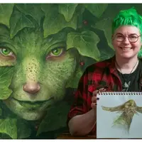 Фэнтезийные персонажи графитом и акварелью