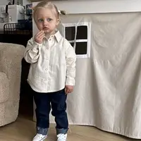 Детская рубашка оверсайз. Размеры 74-122