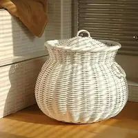 Совместное плетение. Корзина-пузатик с крышкой