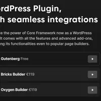 Core Framework Bricks Builder Add-On