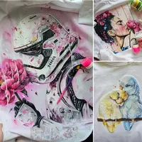 Роспись по ткани: Фрида, замшевые попугайчики и штурмовик