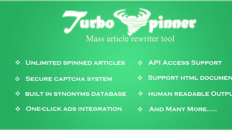 Turbo Spinner: Article Rewriter - программа для рерайта