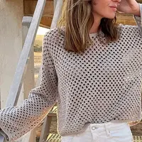 Вязаный крючком женский пуловер Tropez