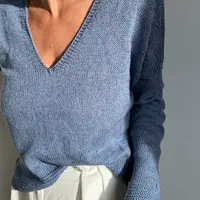 Пуловер спицами Feinripp