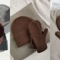 Шапка и варежки полурыбацкой резинкой спицами Ole