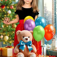 Детский праздничный фотошаблон 2025 новогодний с шариками