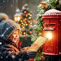 Детский новогодний фотошаблон в PSD - 2025 письмо Деду Морозу