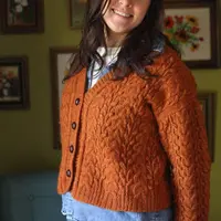 Женский кардиган с косами Smoked Orange