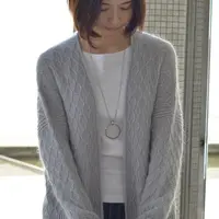 Свободный женский кардиган с ромбами Rhombi