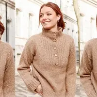 Свитер с высоким воротником-поло на пуговицах Travellers Rest