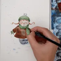 Маленькие радости зимы: акварельная иллюстрация