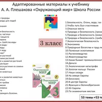Адаптированный материал. Окружающий мир 3 класс. Программа 8.2, 8.3