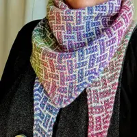 Вязаная спицами шаль Spring Basket