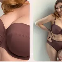 Купальник бандо на высоких каркасах