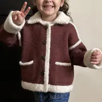 Эффектный кардиган для девочек спицами Whiteout Coat