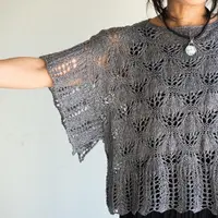 Вязаный спицами ажурный топ Lily