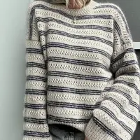 Вязаный спицами свитер-оверсайз с японским плечом Lace Loop