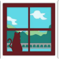 Набор многослойных раскрасок Кошки в окнах