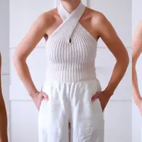 Летний топ с горловиной халтер July