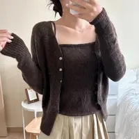 Вязаный спицами кардиган и топ Dandelion