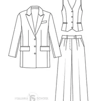 Женский брючный костюм-тройка