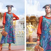 Шелковая мозаика. Двухсторонний сарафан